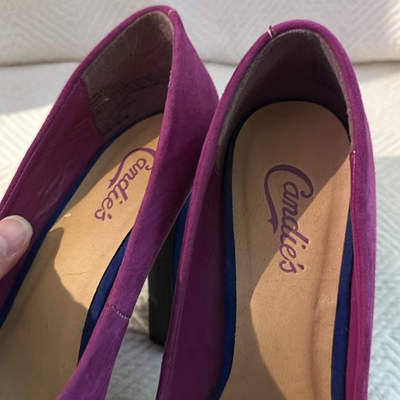 Candies Hot Pink Electric Blue Open Toe 4” Platform Heel Women 8M - Picture 7 of 7